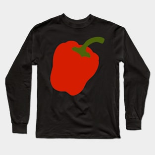 Paprika Pepper Cutout Artwork - Warhol Vegetables (Vegetarian or Vegan Idea) Long Sleeve T-Shirt